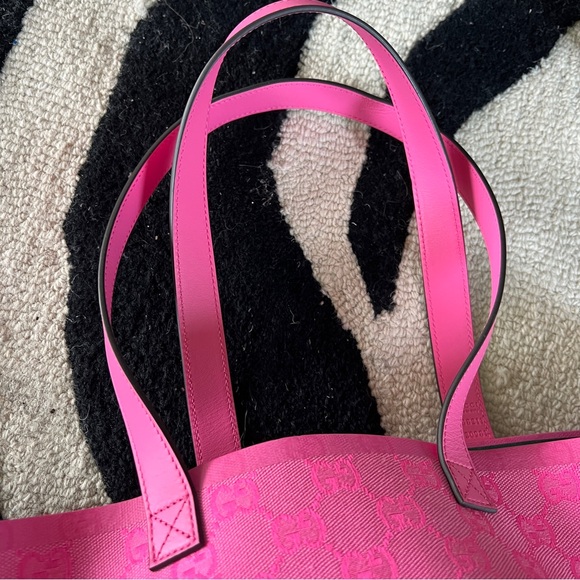 NEW GUCCI Supreme Totissima GG Logo Small Canvas Tote Pink - Picture 8 of 13
